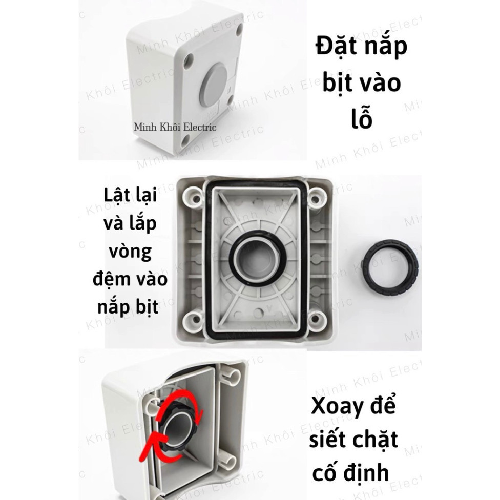 Nút Bịt Tủ Điện, nắp bịt lỗ khoét tủ điện, nút che lỗ phi 22,25/30,32 Cao Cấp