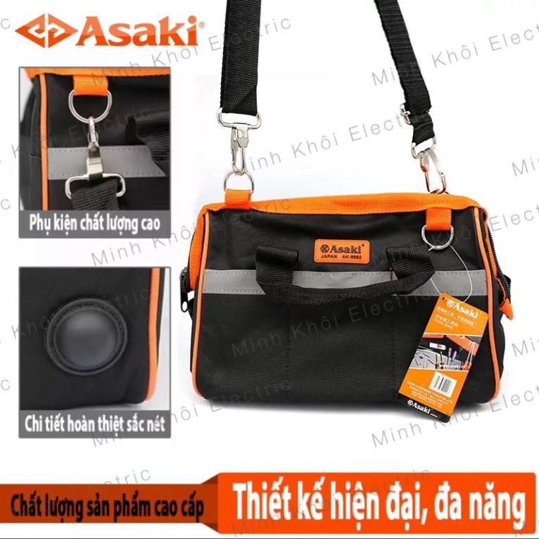 Túi đựng dụng cụ đa năng Asaki, túi đựng đồ nghề, túi đeo thắt lưng đựng đồ nghề, túi đựng dụng cụ kỹ thuật chống thấm C