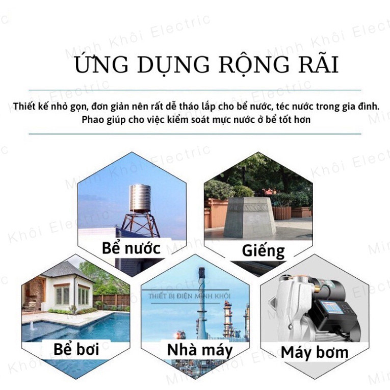 Phao Điện Tự Ngắt Hàng Chuẩn, phao điện bồn nước an toàn bơm nước, bể nước tự động,chống cạn Cao Cấp