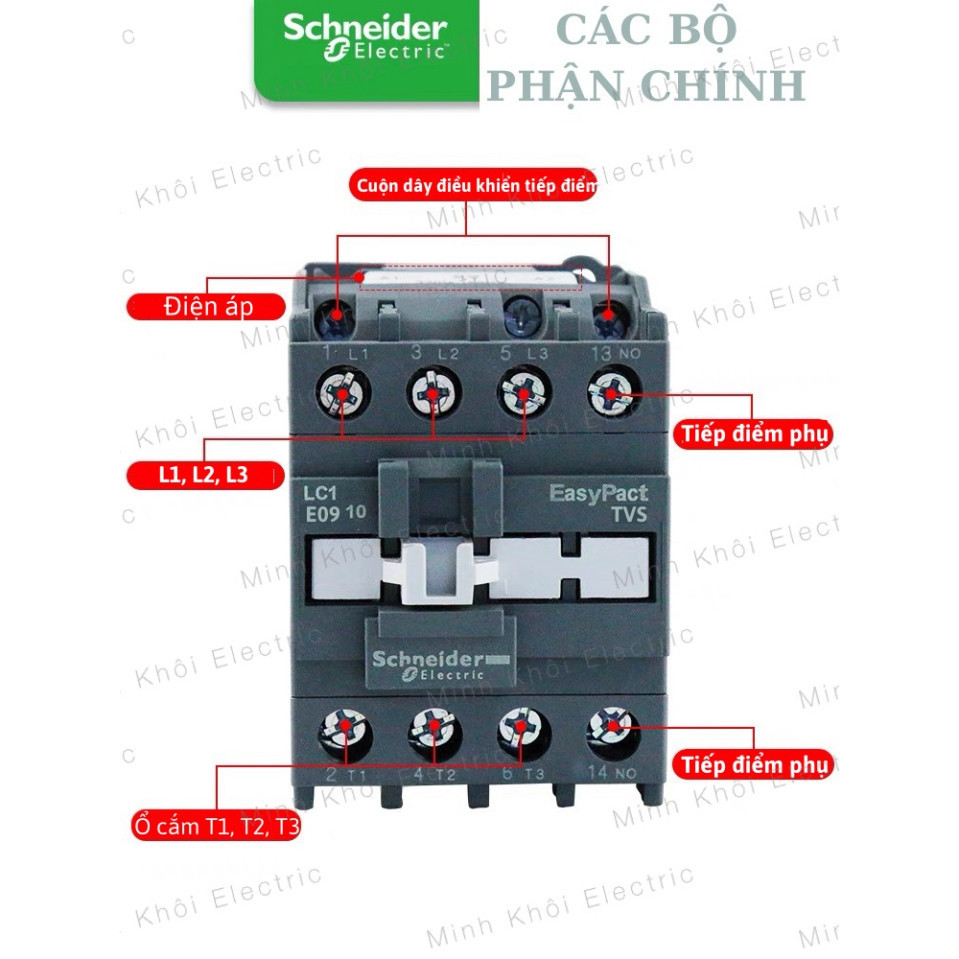 Khởi động từ Schneider LC1E1210 SCHNEIDER,Contactor schneider 9/12/18/22/32/40A EasyPact, khởi động từ, khoi dong tu Cao