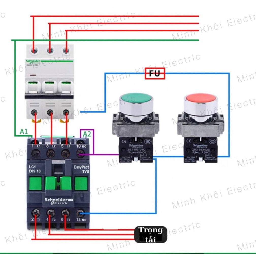 Khởi động từ Schneider LC1E1210 SCHNEIDER,Contactor schneider 9/12/18/22/32/40A EasyPact, khởi động từ, khoi dong tu Cao
