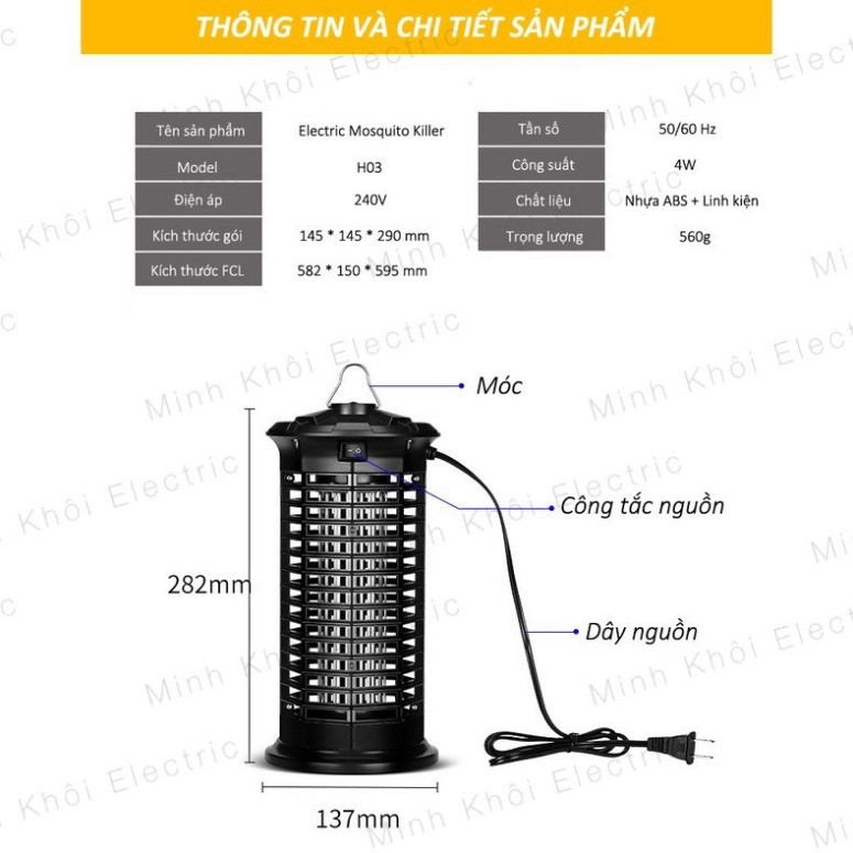 Đèn Bắt Muỗi Côn Trùng Thông Minh Điện Quang - Máy Bắt Muỗi Thông Minh Chuồn Chuồn Thế Hệ Mới Cao Cấp