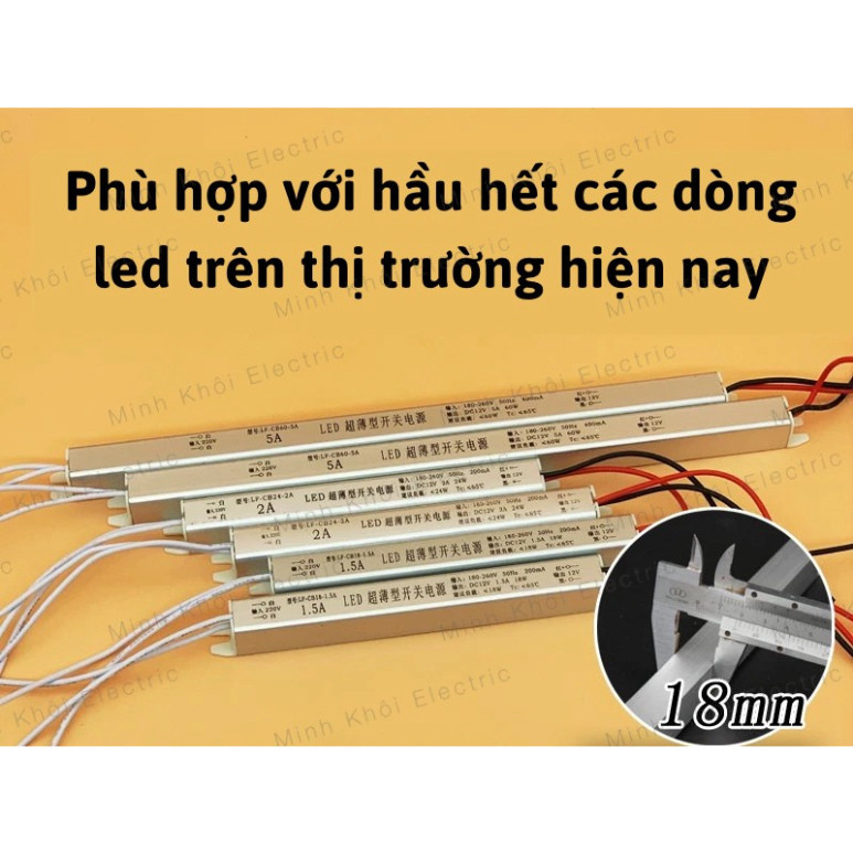 Nguồn Led đũa, nguồn đũa led 12v 2A, 3A,5A,12A hàng chất lượng, nguồn đèn led đũa Cao Cấp