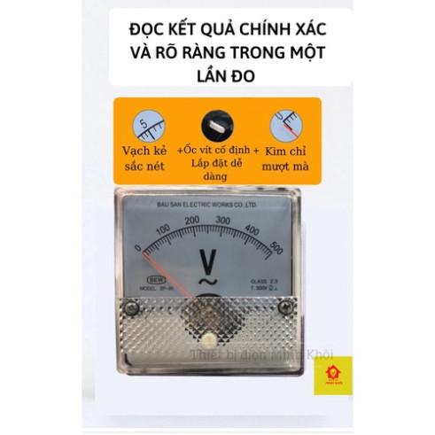 Đồng hồ đo vôn kế xoay chiều mặt 80 Bew DC , dòng điện ampe, Đồng hồ lắp đặt tủ điện Cao Cấp