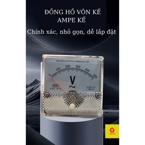 Đồng hồ đo vôn kế xoay chiều mặt 80 Bew DC , dòng điện ampe, Đồng hồ lắp đặt tủ điện Cao Cấp