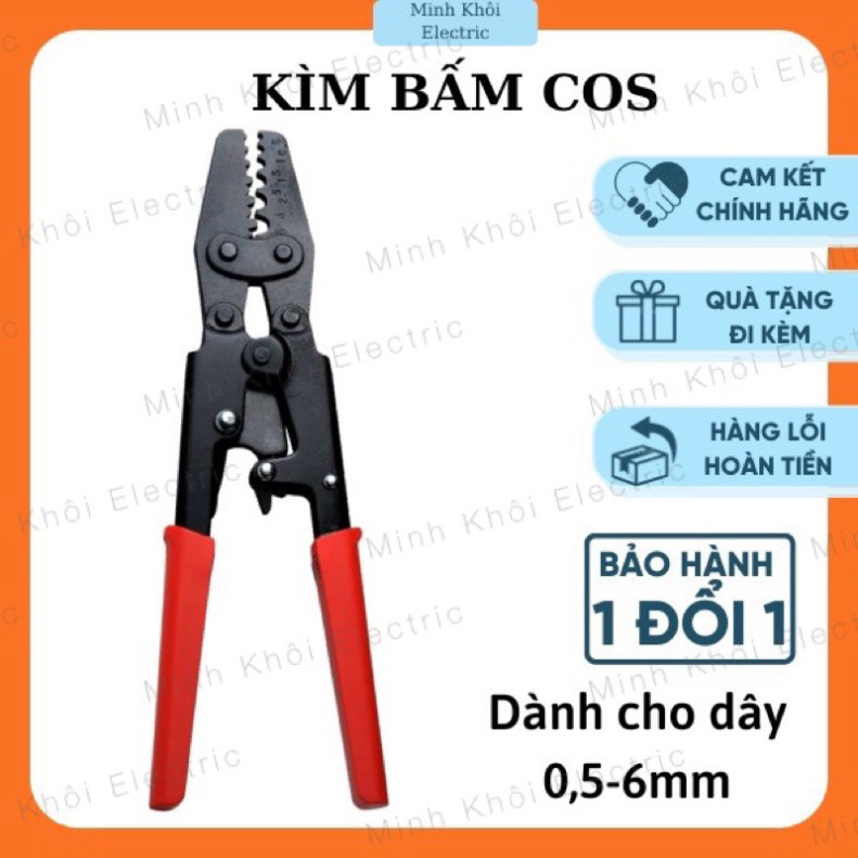 Kìm Bấm Cos Thuỷ Lực cho dây 0,5-6mm, kìm ép cos thuỷ lực, kềm bấm cốt thuỷ lực TOPWIN HD-6L Cao Cấp