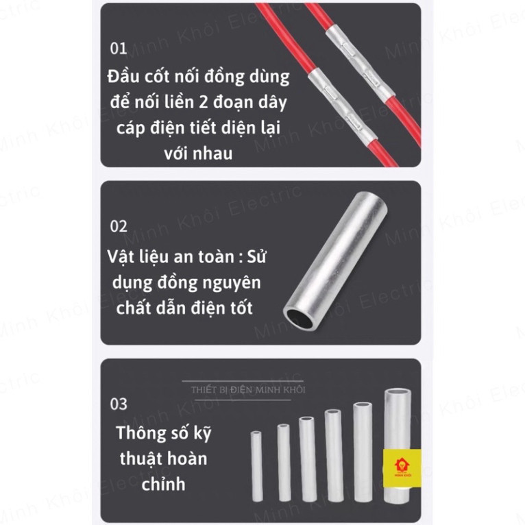 Ống Nối Đồng, Ống đồng nối dây, đầu cos dây điện Cao Cấp