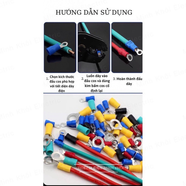 Combo 100c cos tròn, đầu cos tròn, cos o, cốt dây điện. cos khuyên tròn Cao Cấp