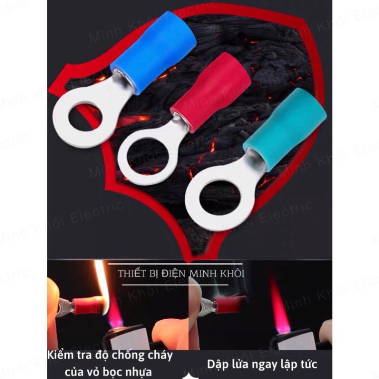 Combo 100c cos tròn, đầu cos tròn, cos o, cốt dây điện. cos khuyên tròn Cao Cấp