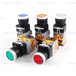 Nút nhấn nhả có đèn phi 22,nút nhấn tủ điện LA38 chống nước, nút nhấn giữ, nút ấn nhả, nút ấn giữ 22mm Cao Cấp