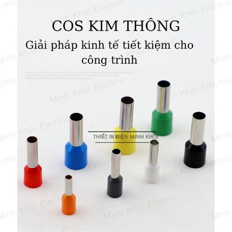 Đầu cos pin rỗng bọc nhựa 100c, cos pin rỗng,cốt kim thông,kim dài đủ ...