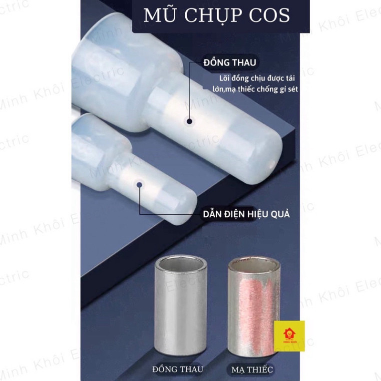 Combo 100c Đầu Cos Nón Chụp CE1X,CE2X, CE5X, đầu chụp cos,cút nối dây điện, cốt nối dây điện nhanh CE,mũ cosse Cao Cấp