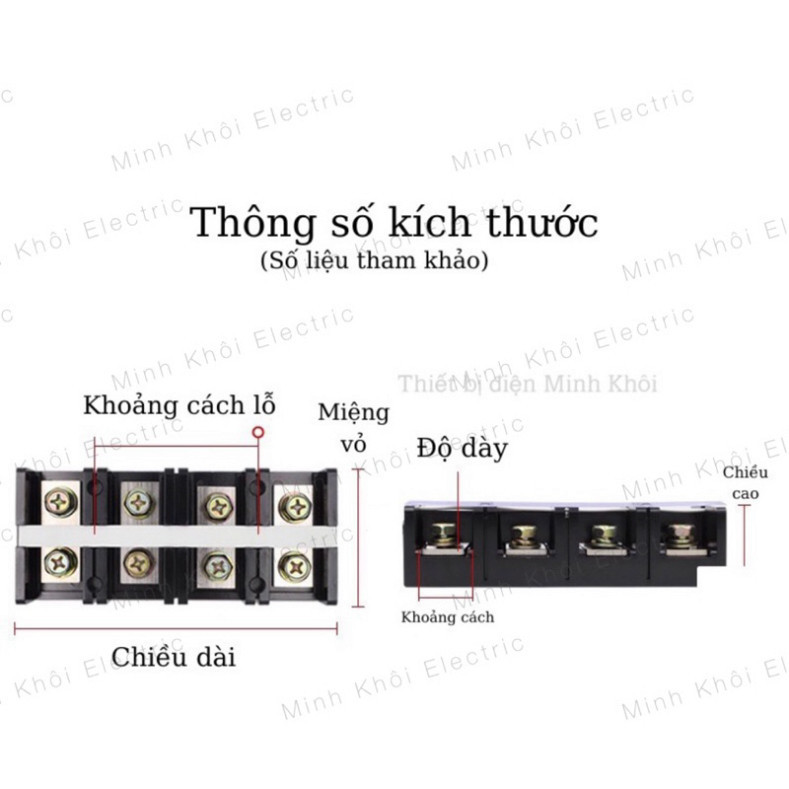 cầu đấu điện domino đủ kích thước, cầu đấu dây điện, cầu đấu terminal block Cao Cấp