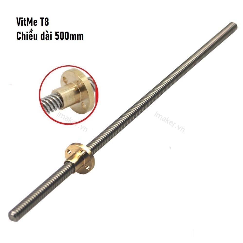 Trục Vit Me T8 bước ren 2mm dài 500mm - TaKa DiY | Shopee Việt Nam
