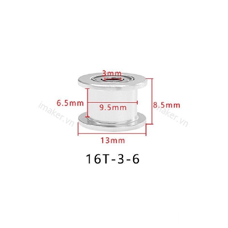 Pulley ròng rọc GT2 Trơn 16T - Trục 3mm Bản 6mm - TaKa DiY | Shopee ...