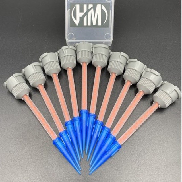 Bộ đầu trộn keo 2 thành phần dùng bơm keo, 100 bộ, kèm đầu kim 22G 0.4mm