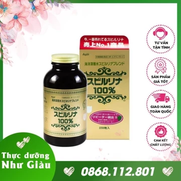 Tảo Xoắn Nhật Bản, Viên Tảo Xoắn Spirulina Hộp 2200 Viên - Tảo Tem Đỏ Tăng Cường Hệ Thống Miễn Dịch
