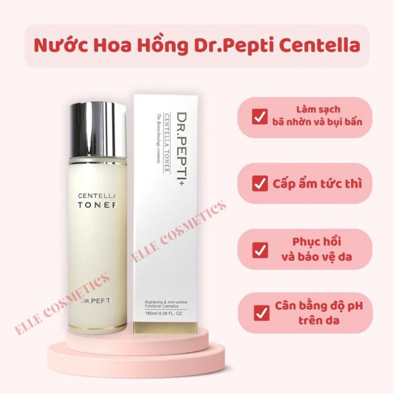 Nước Hoa Hồng Dưỡng Da Căng Bóng Dr.Pepti Centella Toner Ex 180ml