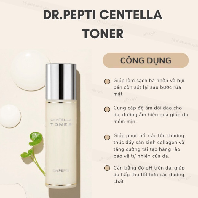 Nước Hoa Hồng Dưỡng Da Căng Bóng Dr.Pepti Centella Toner Ex 180ml