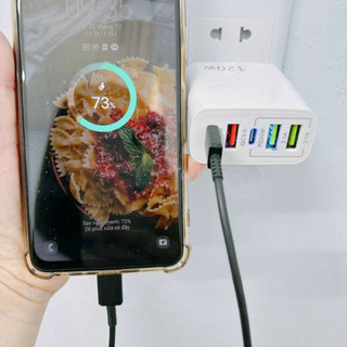 SIÊU HOT Cốc Sạc Nhanh Travel Charger 120W GaN 5-Port Fast Charger Set ( 3 USB + 2 Type C) phukienmk10