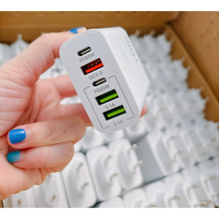 SIÊU HOT Cốc Sạc Nhanh Travel Charger 120W GaN 5-Port Fast Charger Set ( 3 USB + 2 Type C) phukienmk10