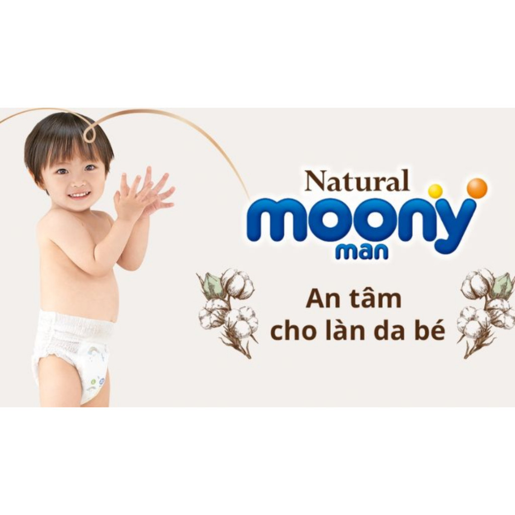 Bỉm dán, Bỉm quần Moony Natural cho bé, nhập khẩu chính hãng của Unicharm