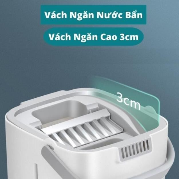 CÂY LAU NHÀ TỰ VẮT THÔNG MINH CAO CẤP-CHỔI LAU NHÀ TÁCH NƯỚC - Bộ Lau Nhà Xoay 360 Độ Kèm Thùng Tiện Lợi I Chổi Lau Nhà