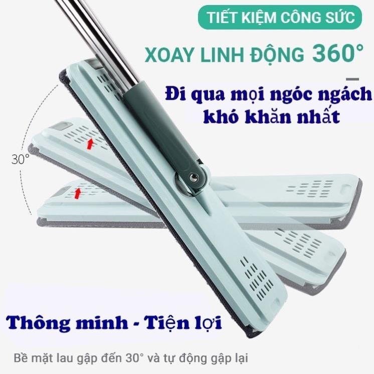 CÂY LAU NHÀ TỰ VẮT THÔNG MINH CAO CẤP-CHỔI LAU NHÀ TÁCH NƯỚC - Bộ Lau Nhà Xoay 360 Độ Kèm Thùng Tiện Lợi I Chổi Lau Nhà