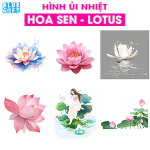 Hình ủi, Hình Ép Nhiệt Hoa Sen - Lotus, Có In Theo Yêu Cầu 1