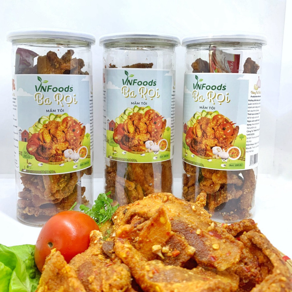 Ba Rọi Mắm Tỏi 250Gr Ba Rọi Chiên Mắm Tỏi VNFoods