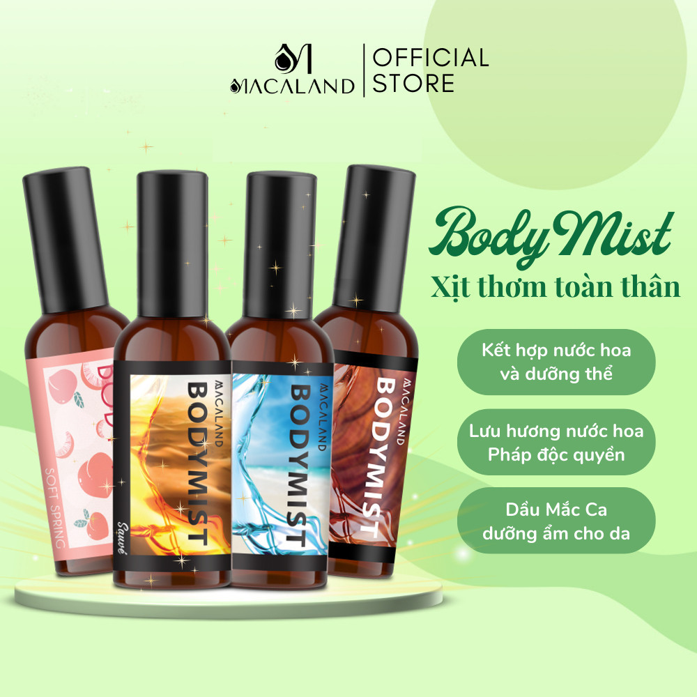 Ảnh Body Mist xịt thơm toàn thân MACALAND 20ml/35ml/100ml xịt hương nước hoa kết hợp dưỡng ẩm cho da 2