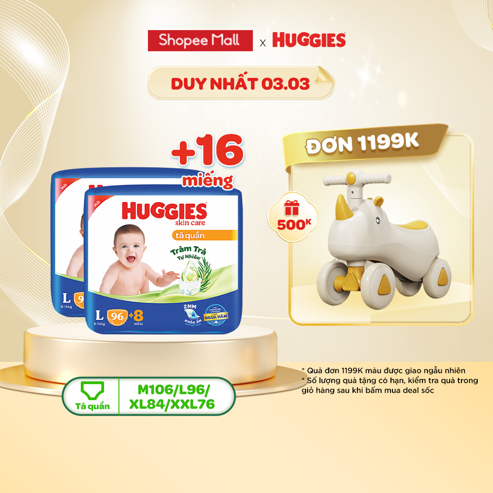 Combo 2 Tã Quần Huggies Skincare Mega Jumbo Mega Jumbo M106 L96 8 Xl84 4 Shopee Việt Nam