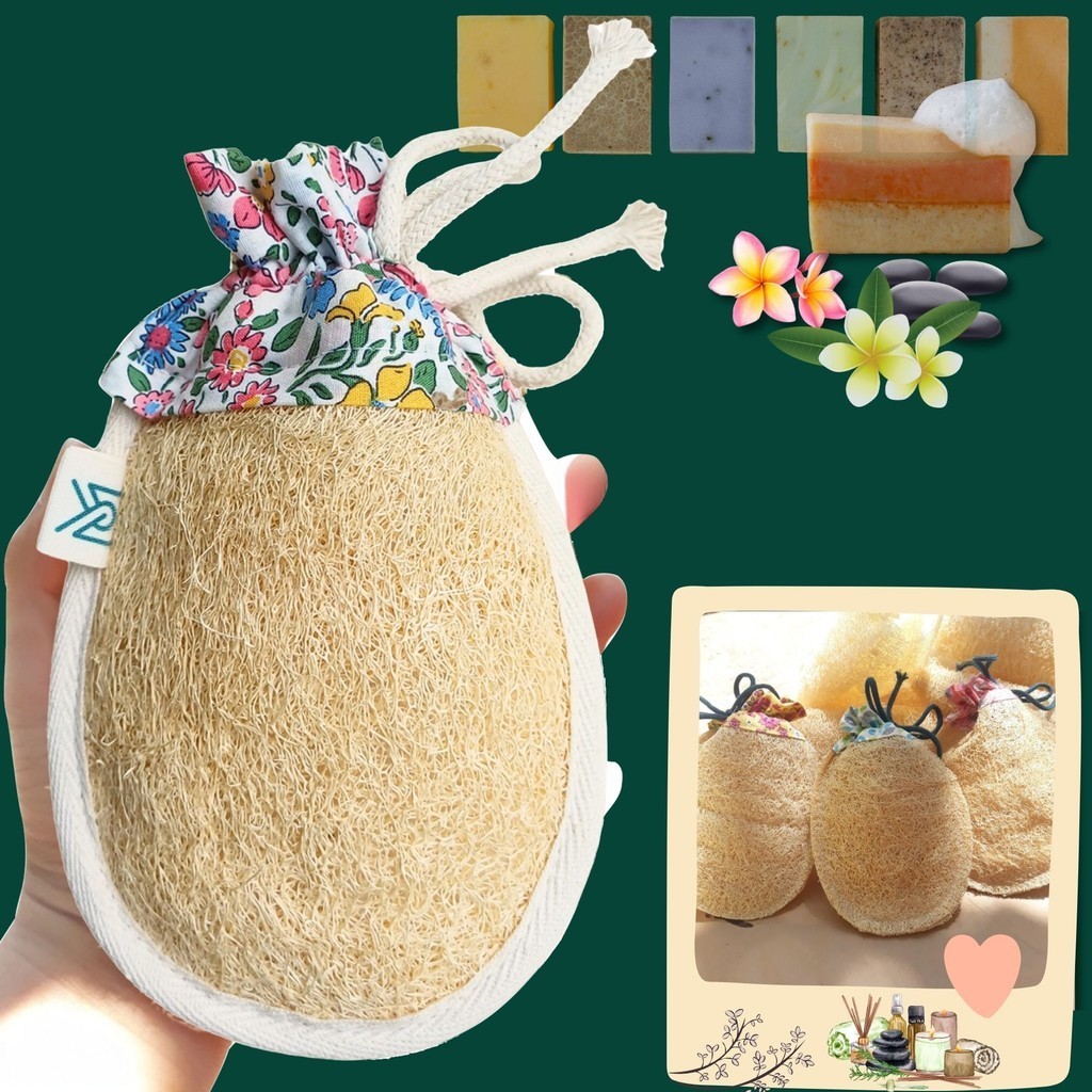 Túi Tạo Bọt Xà Phòng + Bao Tay Tắm - Xơ Mướp Tắm - Bông Tắm Xơ Mướp - Túi Tắm Xơ Mướp Đa Năng