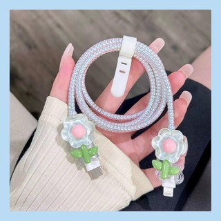 [99 mẫu Bảo vệ Cáp Sạc] Phụ kiện bảo vệ cáp sạc dùng cho Dòng Iphone 2 đầu Tyce C, dây kim tuyến 1m4 cao cấp RABBI