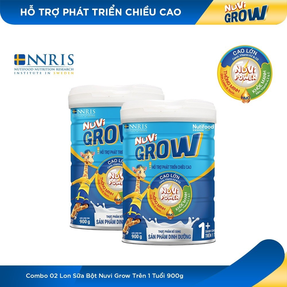 Combo 2 Sữa Bột Nuvi Grow Hỗ Trợ Tăng Chiều Cao +1 Lon 900g (2 lon x ...