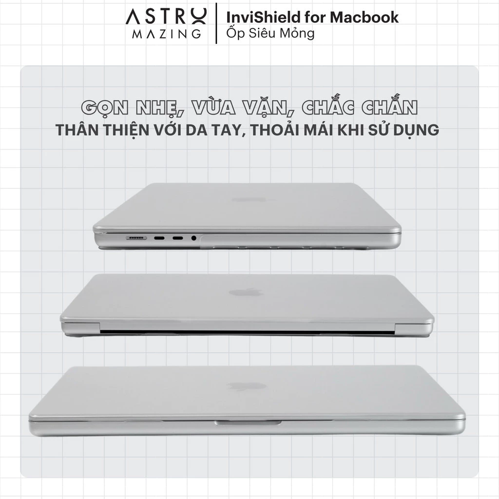 [Chính hãng/Full VAT] Ốp siêu mỏng Mac InviShield carbon nhám mờ dành cho M.acbook Air Pro 13 14 15