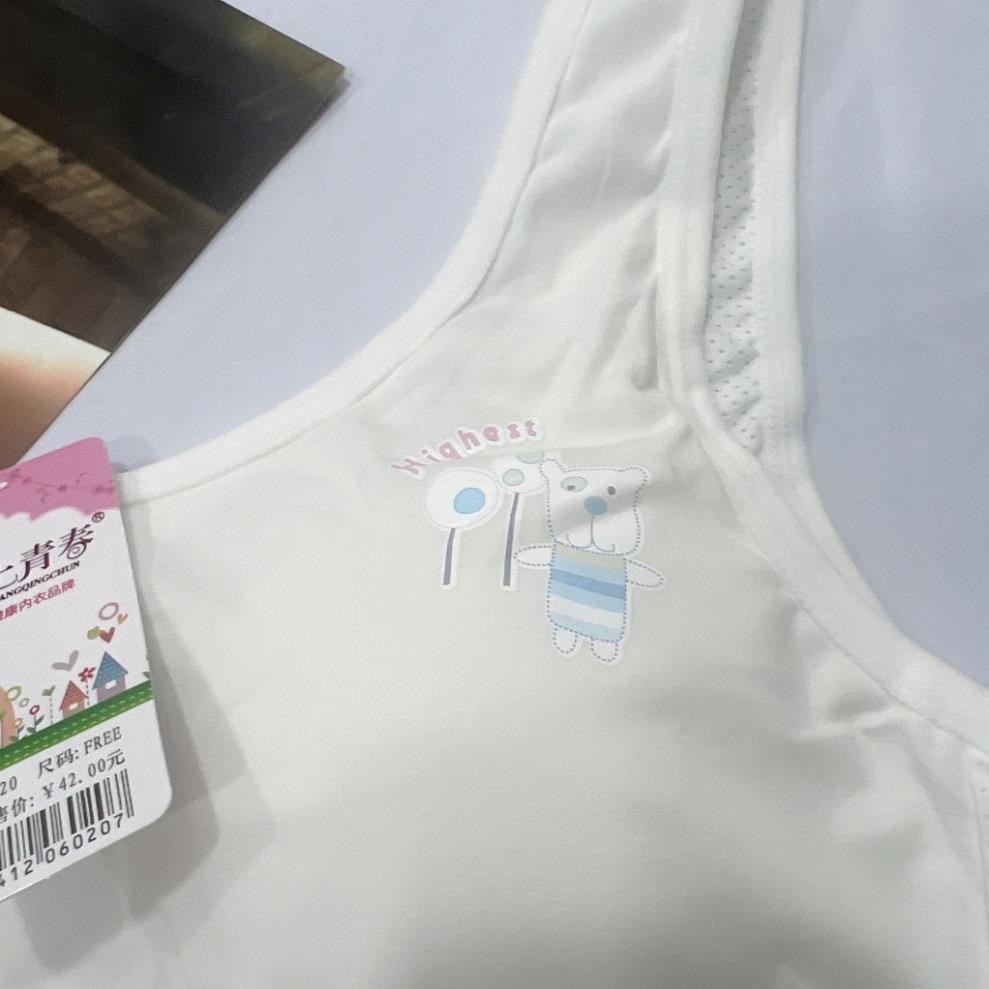 [AL02] Áo lá học sinh cotton kèm mút đệm hình búp bê cho bé gái mới lớn dậy thì cấp 1,cấp 2,cấp 3 mềm mịn thoáng mát