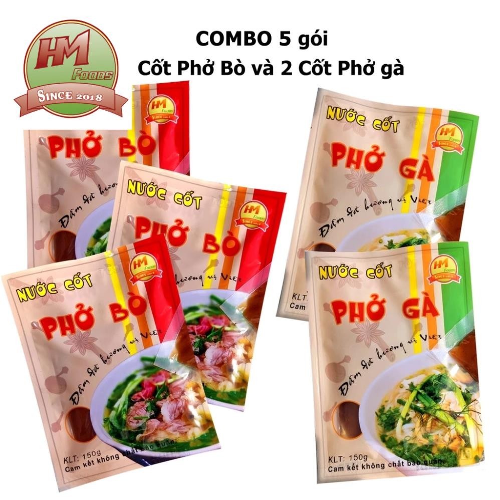 Set 5 gói nước cốt - cốt phở bò, cốt phở gà, An Toàn Tiện lợi | Shopee ...