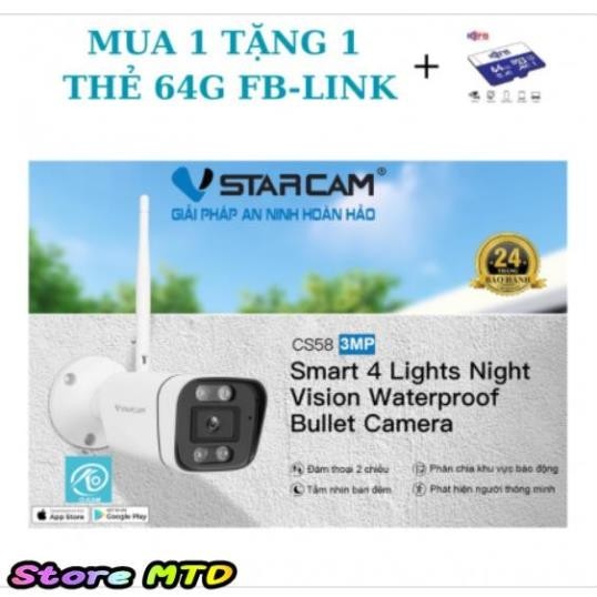 Camera IP Wifi STARCAM CS58-3MP Chính hãng - Tặng Thẻ Nhớ 64G. Bảo Hành ...