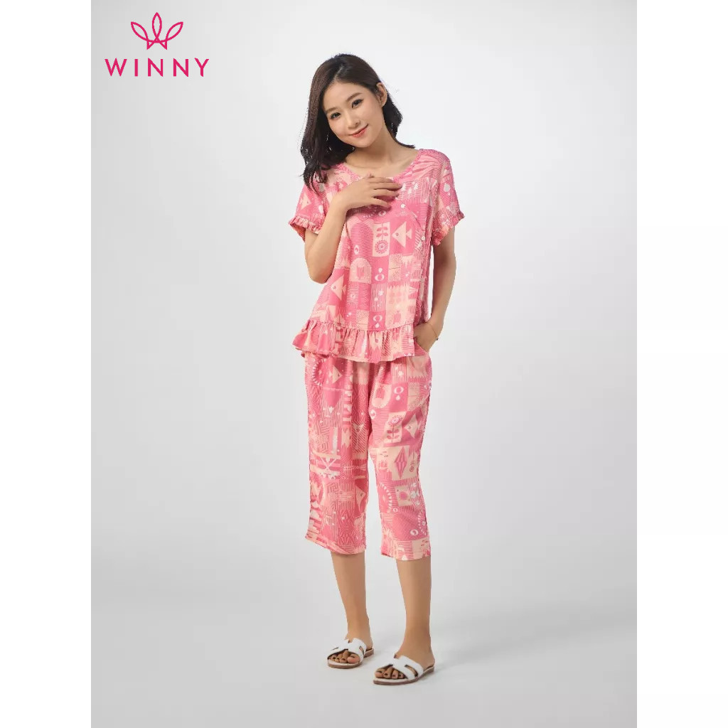 Ảnh Bộ mặc nhà cộc tay quần ngố Winny 2MNLA23042N 3