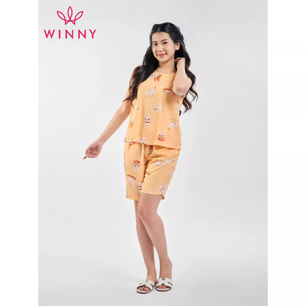 Ảnh Bộ Mặc Nhà WINNY Kiểu Sát Nách Quần Ngố Đùi 2MNLA23045S 2