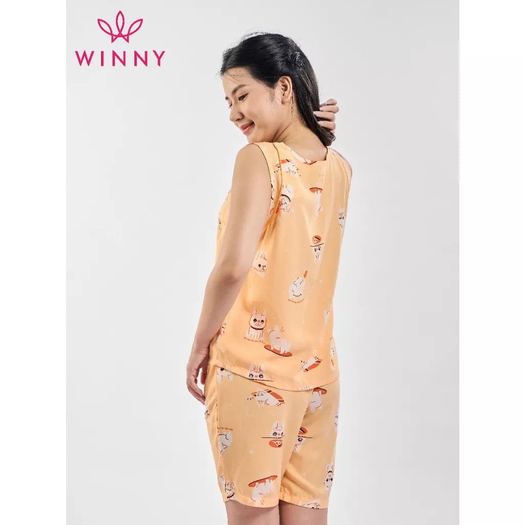 Ảnh Bộ Mặc Nhà WINNY Kiểu Sát Nách Quần Ngố Đùi 2MNLA23045S 3