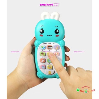 Điện thoại thỏ cà rốt cho bé, điện thoại đồ chơi có nhạc và đèn kèm dây đeo + pin AAA
