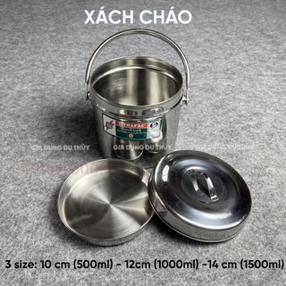 Cà mèn inox 1 ngăn cao, 1 ngăn thấp phù hợp đựng phở, cháo, hủ tíu hàng ...