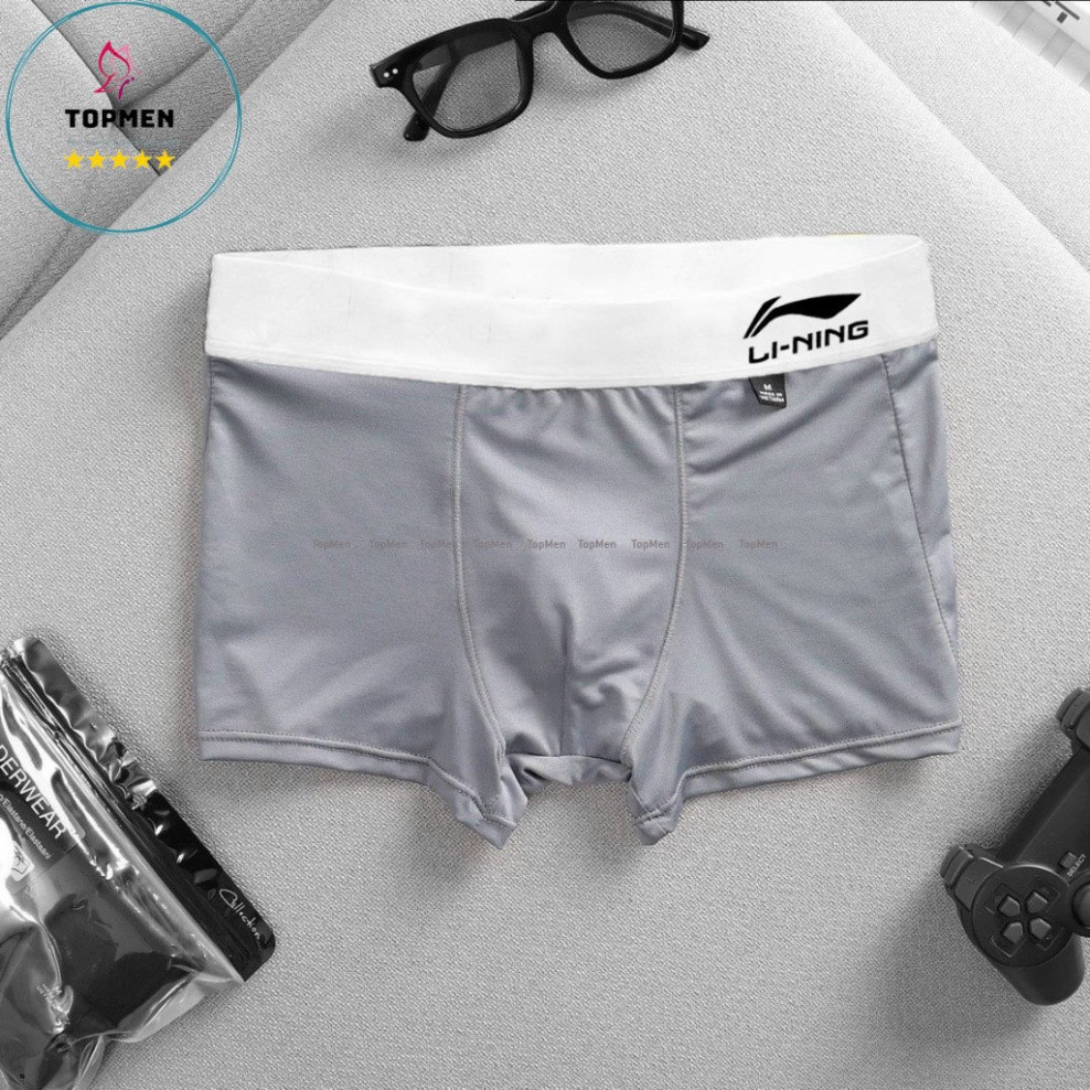 Set 5 quần lót boxer nam Li thun lạnh thoáng khí co giãn 4 chiều set 5 màu LI01