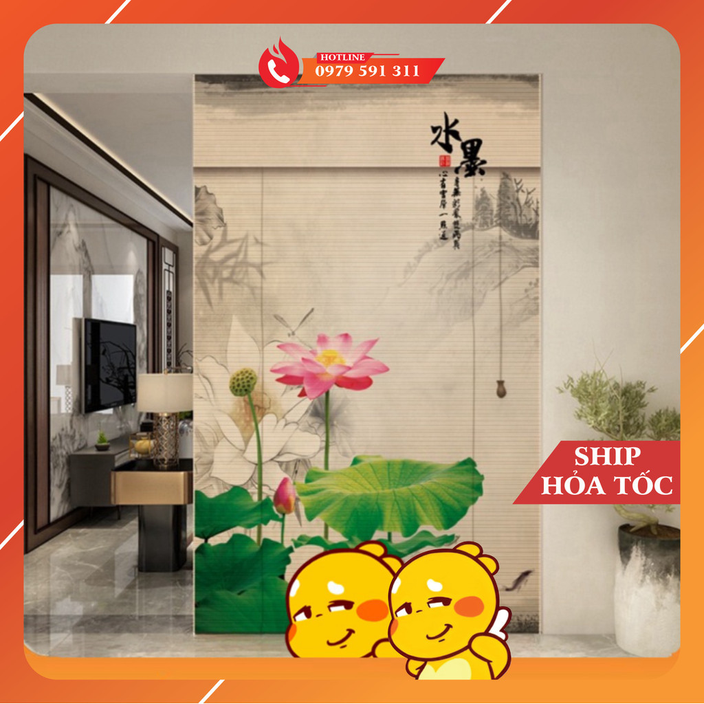 mành tre in tranh nghệ thuật Rèm tre trúc che bàn thờ, rèm che cửa sổ ...