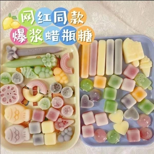 Đặt hàng đầu tiên Chai sáp giảm trực tiếp Kẹo Thành phẩm Trang trí trực tiếp Hương vị trái cây Giảm Glutton Sáp ong ăn được Sản phẩm đường chai giảm sáp trực tiếp đầu tiên cho live3.12