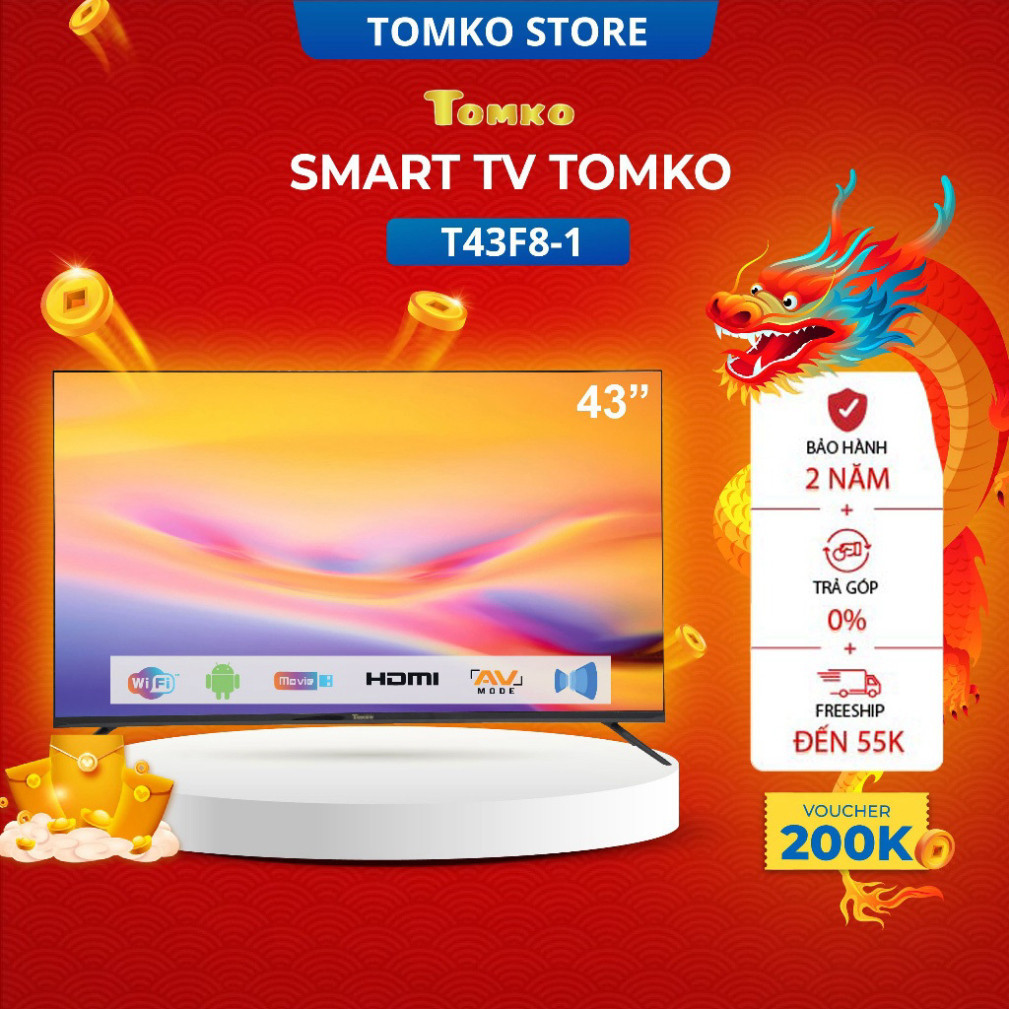 Smart Tivi TOMKO màn hình kích thước 43 inch FHD Tomko T43F8-1, bảo ...