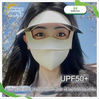 Khẩu trang chống tia UV có vành, khẩu trang vải chống nắng full mặt UPF50+ thời trang cao cấp