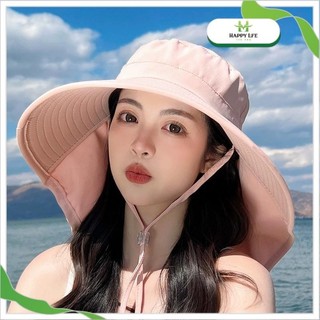 Mũ chống nắng nữ che gáy rộng vành thời trang – vải nhẹ thoáng, chống tia UV UPF50+, chuẩn đi biển